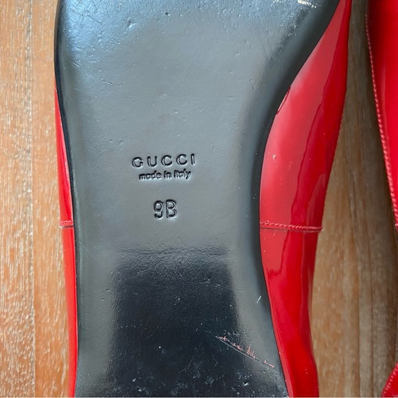 GUCCI Red Patent Leather Ballet Flats - Picture 13 of 14
